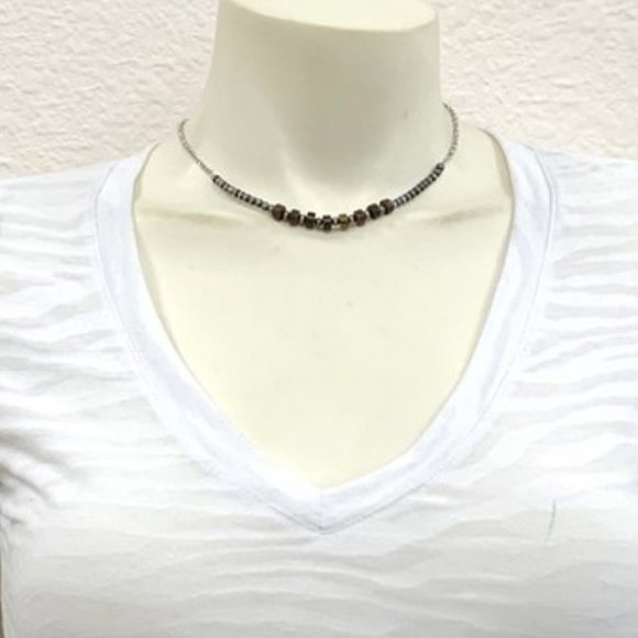 Choker Dark Turquoise Western Pearl Necklace - Picture 2 of 3